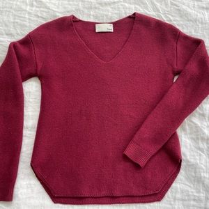 Aritizia Wilfred Free red merino wool sweater